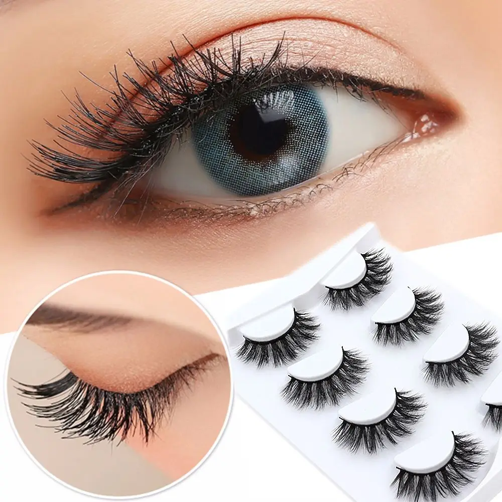 4 пары натуральные накладные Искусственные ресницы длинный макияж 3d норковые