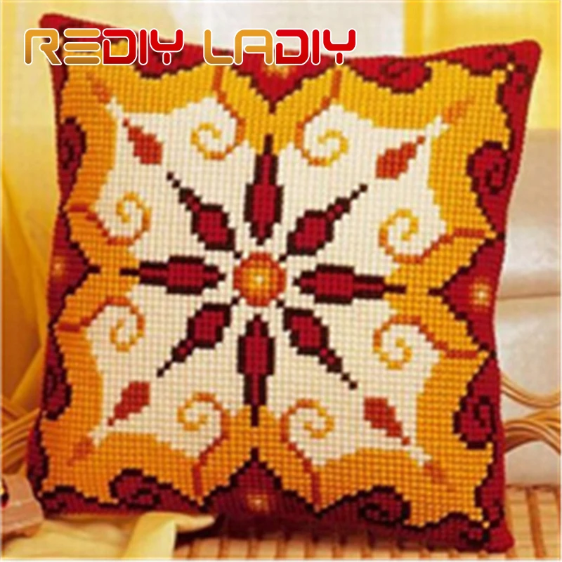 Крестиком подушки Мандала Цветы объемной пряжи перекресная строчка Наборы