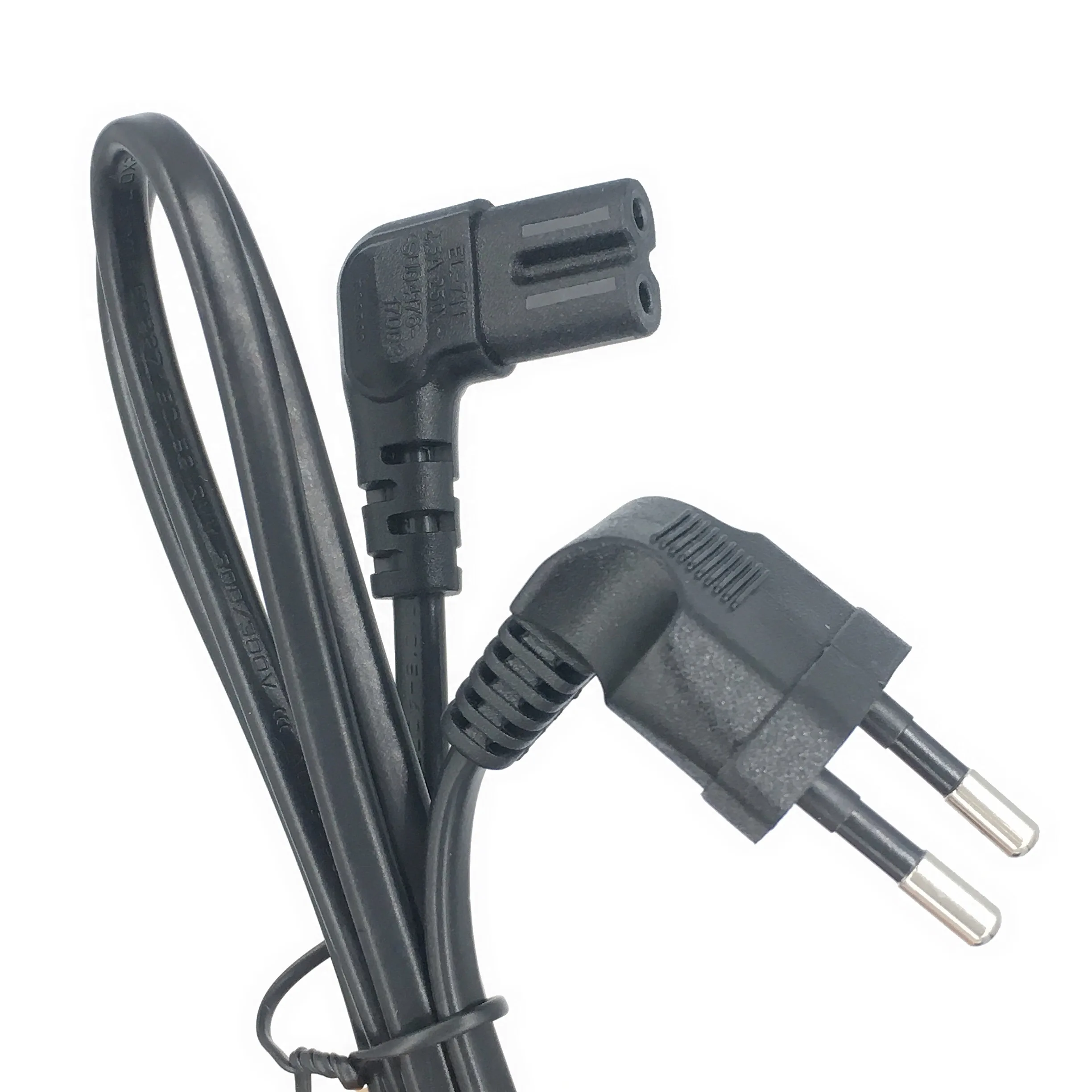 1 м 90 градусов Schuko CEE7/16 Европа 2 контактный штекер на прямоугольный IEC 320 C7 кабель