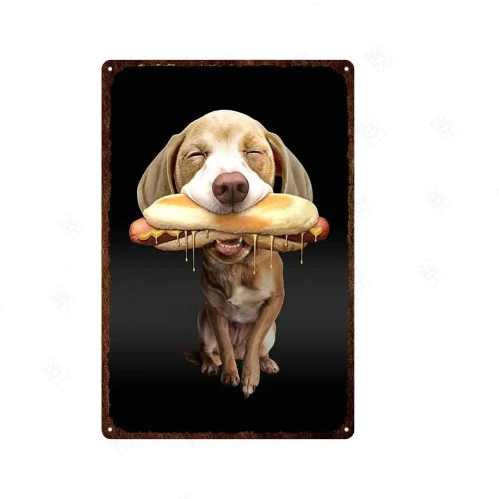 

YAYITAI Cute Dog Plaques Sign for Pet Shop Propaganda Wall Art Poster Decoration Metal Sign Custom Made Tin Sign Aninal Dog