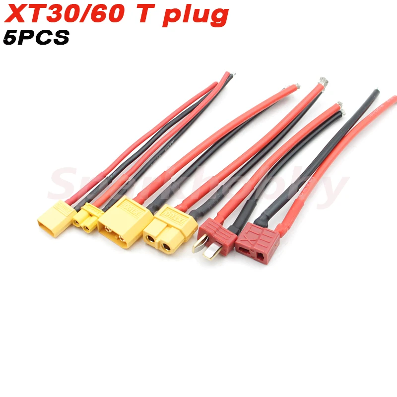 5 шт. Sparkhobby XT60 XT30 T разъем мужской/женский силиконовый провод 14/18AWG RC Батарея кабель
