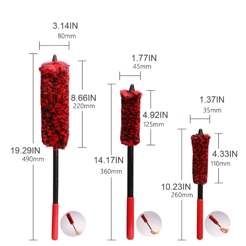 

Car Wheel Brush Kit Wheel Detailing Beauty Brushes Set Automotive Cleaning Tools for Car Hard-to-reach Area