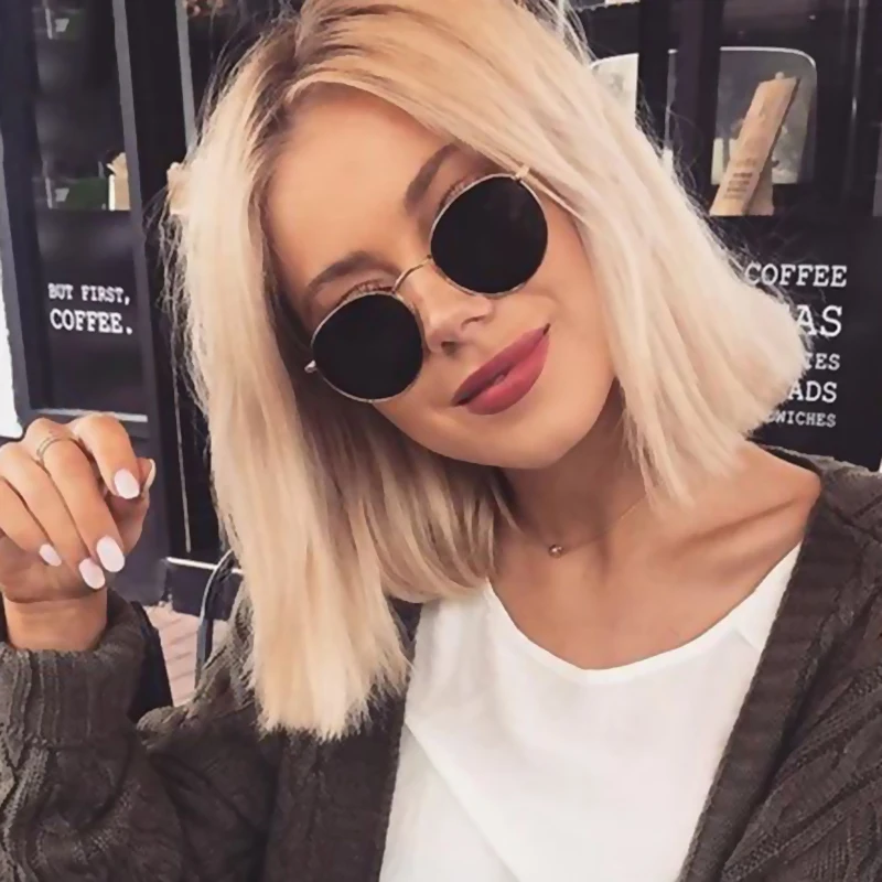 2020 Fashion Luxury Brand Designer Vintage Round Sunglasses Women Men Retro Mirror Sun Glasses For Female oculos de sol UV400 | Аксессуары