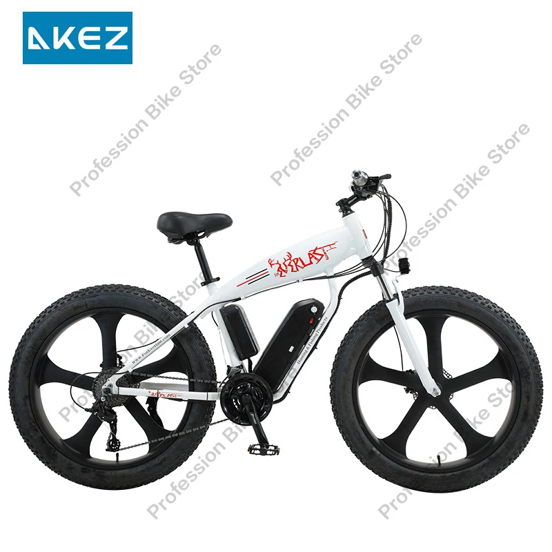 Kaufen AKEZ 26 Zoll Rad Erwachsenen Elektrisches Fahrrad 750W 48V 13AH 27 Mit Variabler Geschwindigkeit E-Bike Berg Fett Biycle Snowmobile Elektromobil