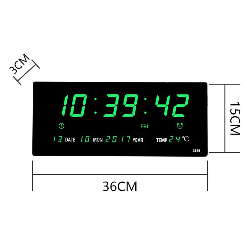 

Digital Wall Clock Modern Design Digital LED Calendar Clock Temperature Wall Clocks EU Plug 110-220V Wall Watch