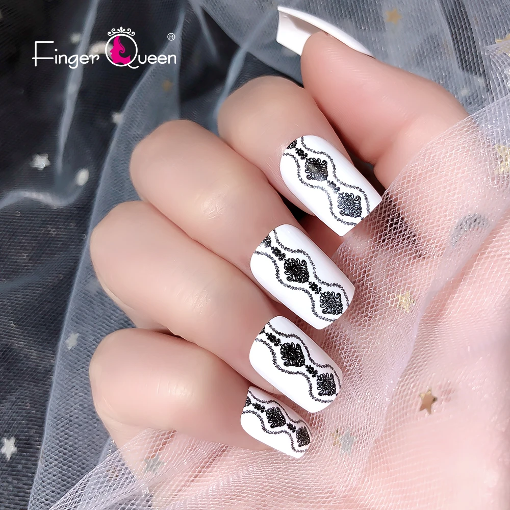 

24pcs White Box Retro Nail Ballerina Top Molds For Nails Impress Acrylic Girls Almond Supplies Press Box On Packaging Japanese