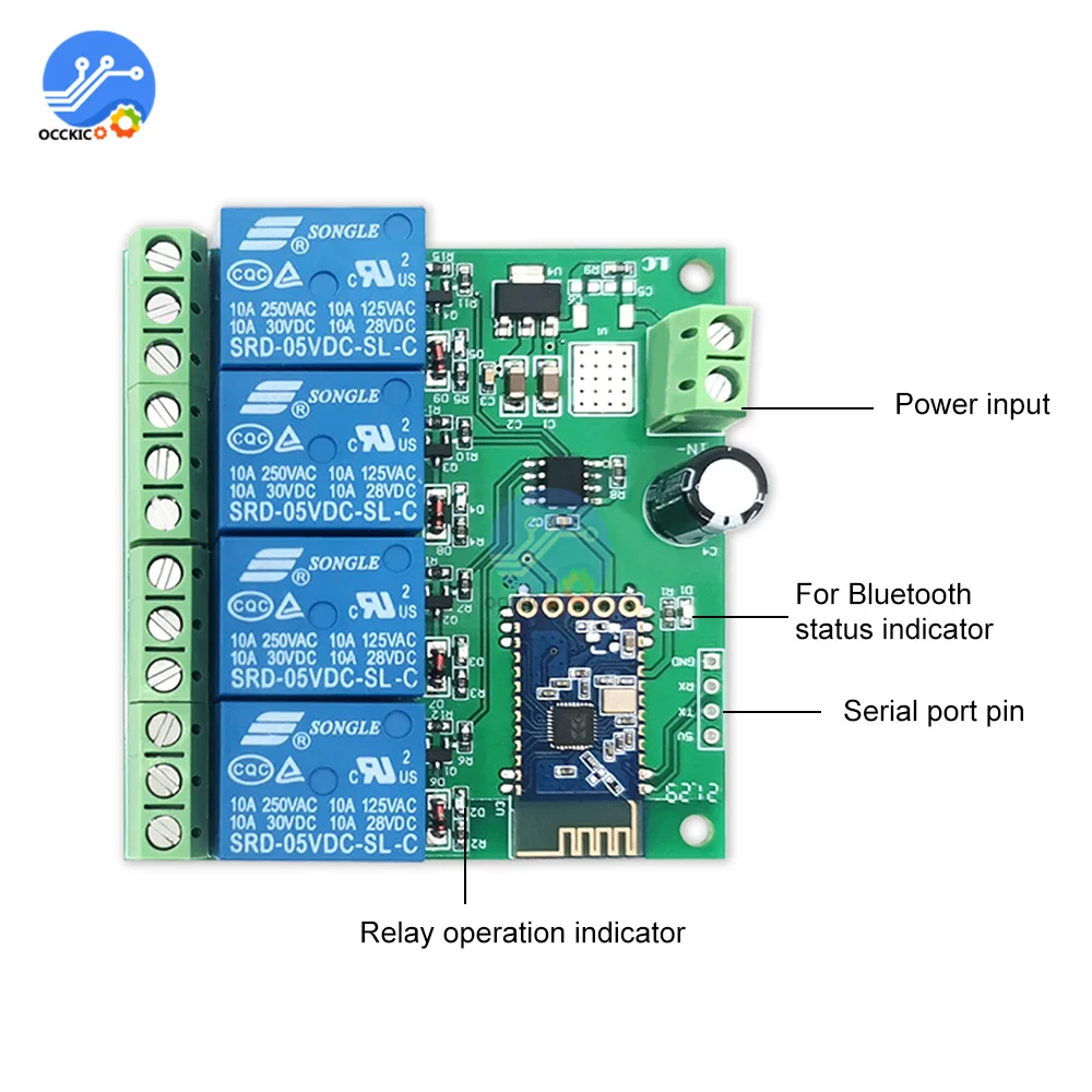 Для релейного модуля Bluetooth 1 2 4 канала 5 В/12 В постоянного тока умный пульт