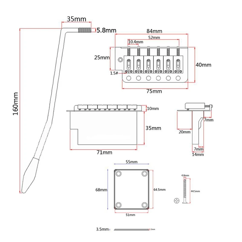 Электрогитары с тремоло Бридж утепленной шеей пластина для Fender Strat St Запчасти