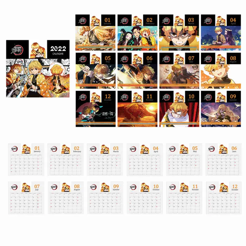 Новинка 2022 настольный календарь аниме рассекающий демонов Kimetsu No Yaiba для рабочего