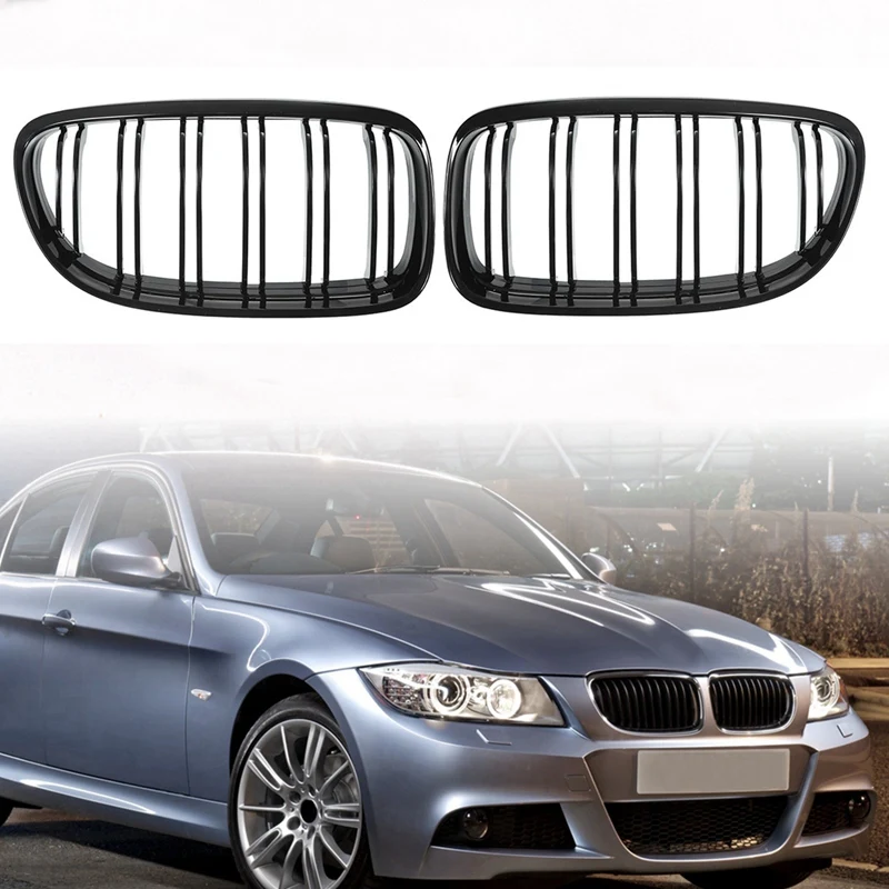 1 пара Автомобильная передняя решетка глянцевая черная впускная для BMW E90 LCI 3 Series
