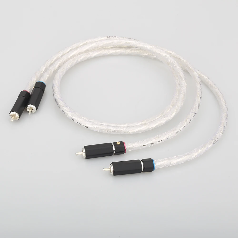 Аудиокабель Hi-Fi RCA штекер аудиокабеля Liton с посеребренным двойным фильтром кольцо