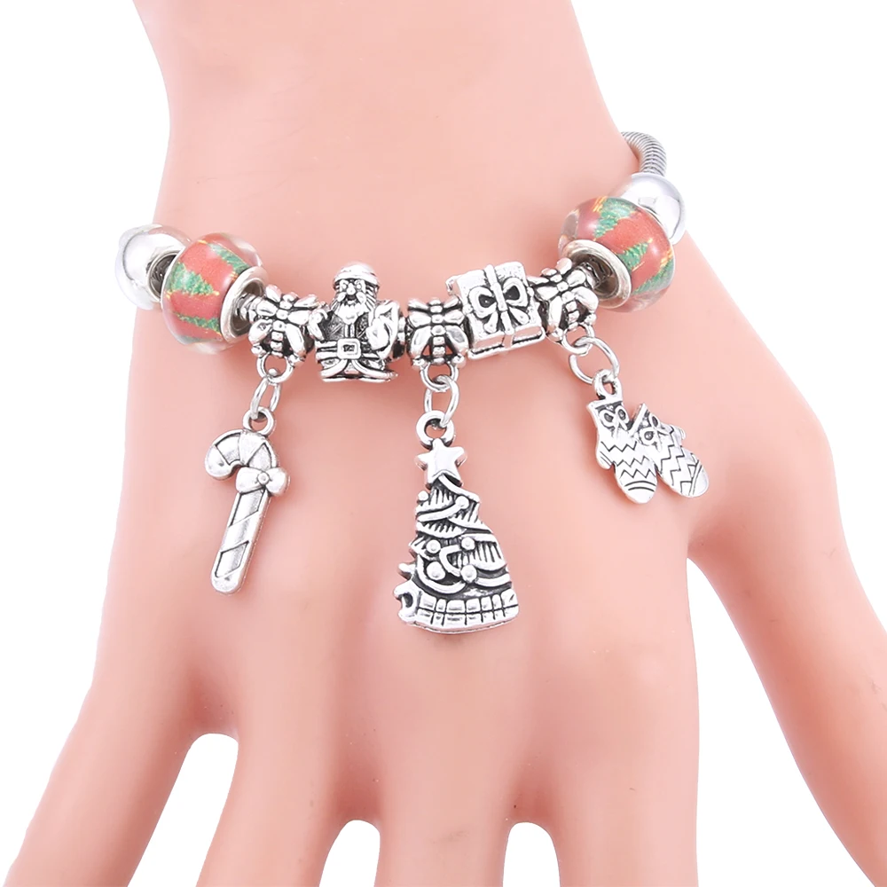 

Christmas Beaded bracelet Crutches gloves christmas tree bracelet for bell socks santa 6.5 can be adjusted bracelets christmas