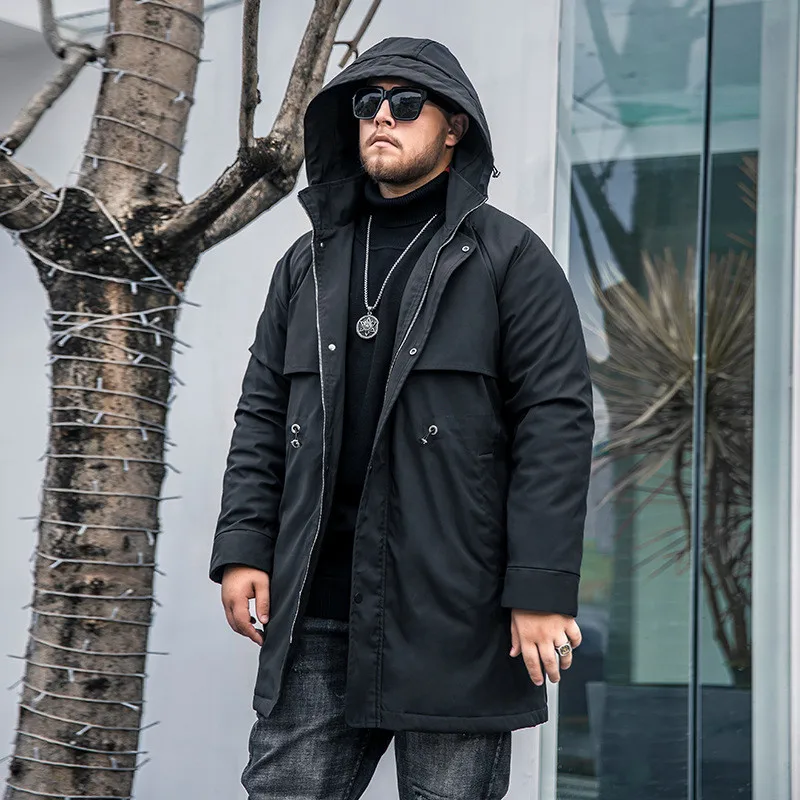

2020 Winter New Fashion Casual Large size Long cotton coat Men's Thick Warm Windproof suit quilted Windbreaker jacket