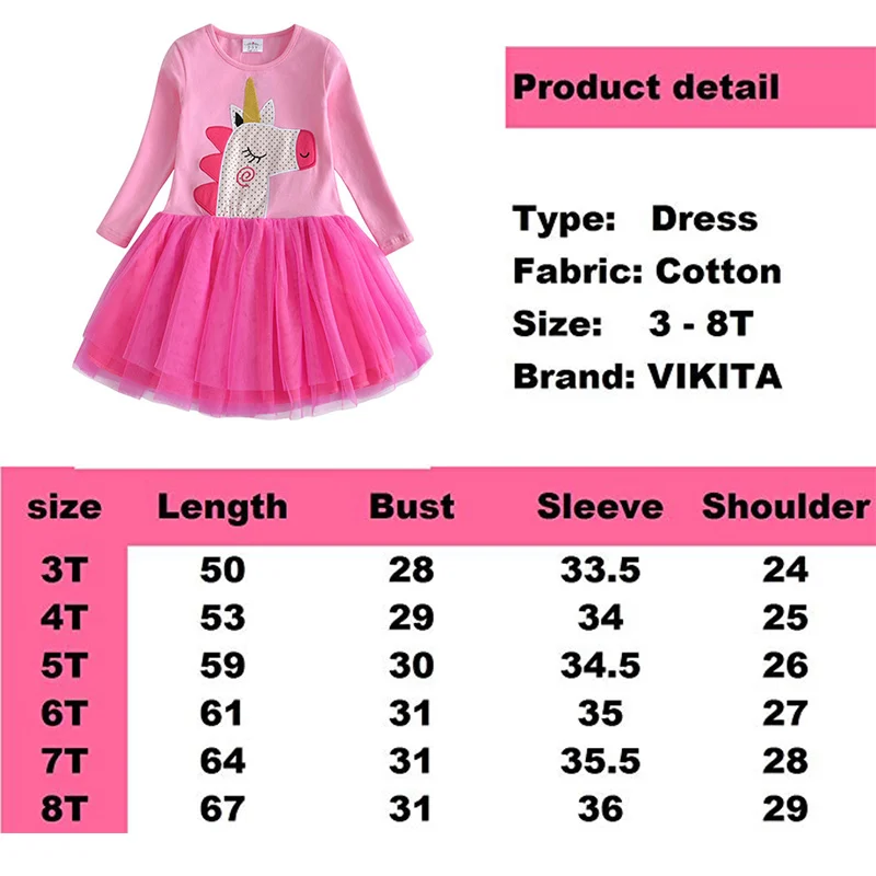 VIKITA 2018 Брендовое платье для девочек Vestidos принцессы с рисунком животных Одежда