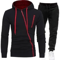 winter mens tracksuit 2 pieces set hoodiespants sport suits for men sweatshirt zipper hoodies mens clothing sets sportswear