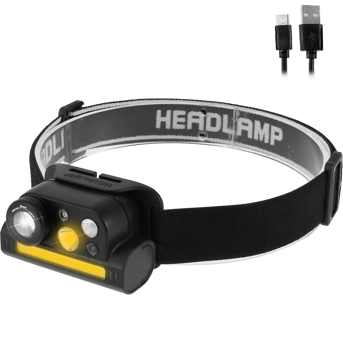 

USB Rechargeable LED Headlamp Zoomable IPX4 Headlight Motion Sensor Head Flashlight 11 Lighting Modes For Running Fishing Hiking