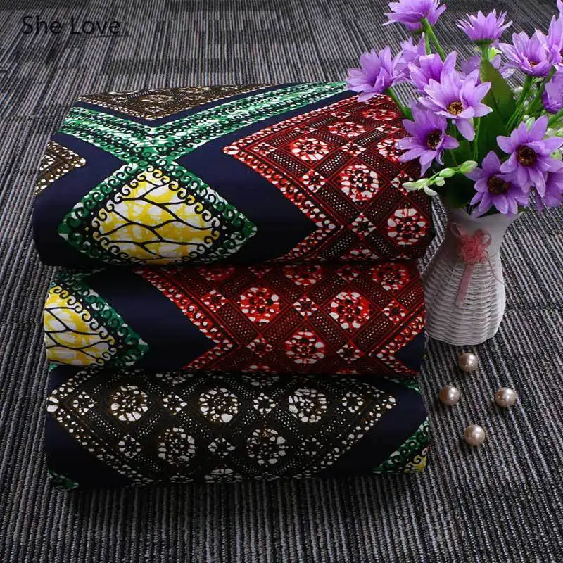 Африканская восковая ткань Chzimade 3 ярда 100% хлопок нигерийская для женского
