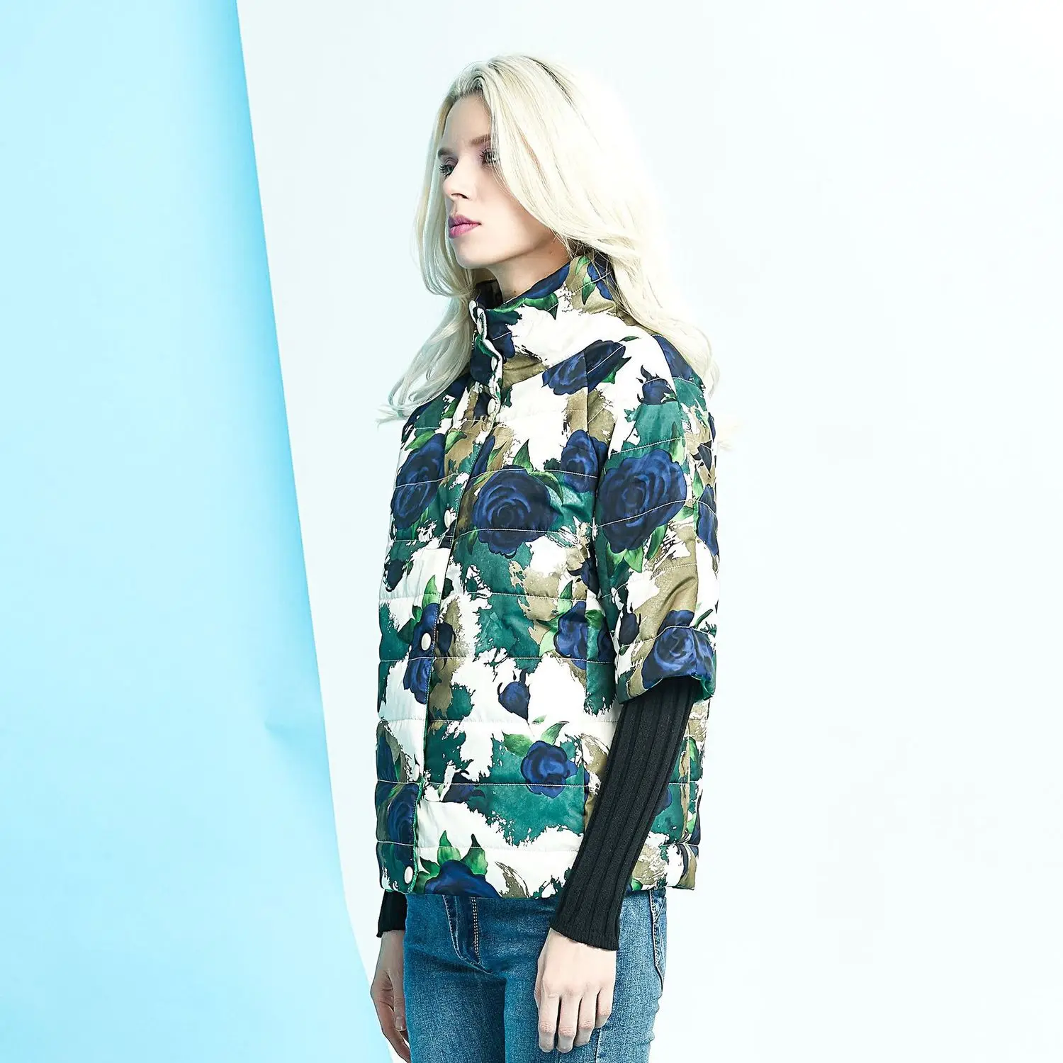 

Women's Winter Wadded Jackets 2020 Print Short Slim Fit Down Cotton Padded Coat Outwear chaquetas de invierno para mujer