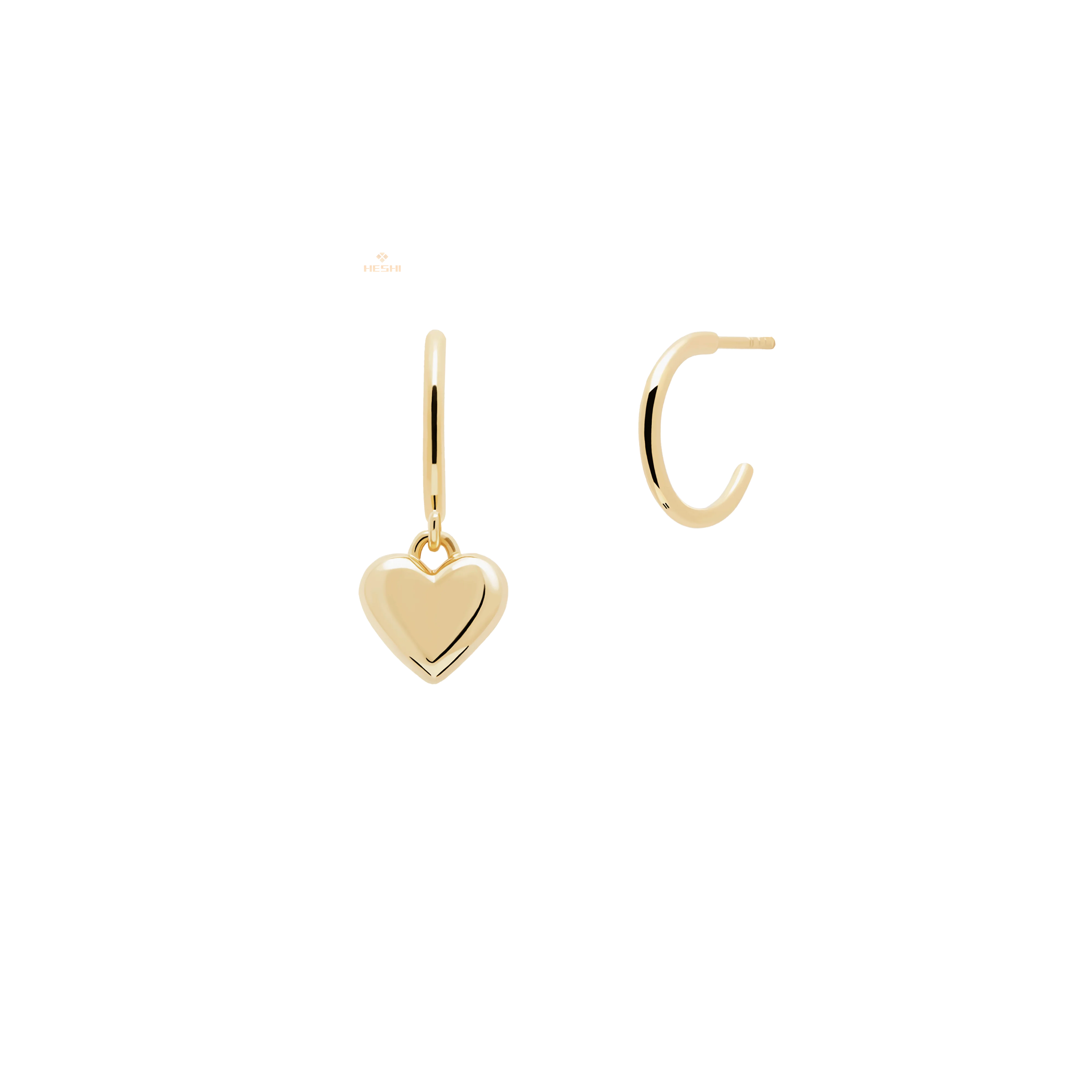 

Женские и мужские серьги-сердечки HESHI, серебро 925 пробы с золотым покрытием и алфавитом, ювелирные украшения для годовщины, универсальные по...
