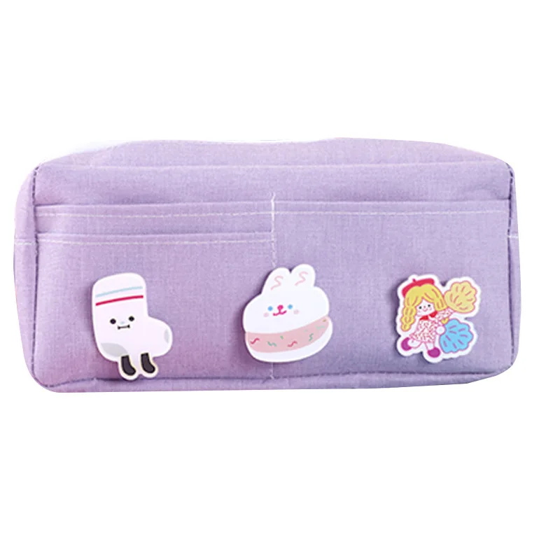 

Large capacity cartoon pencil case canvas contracted hand zhang pen bag small fresh students receive package