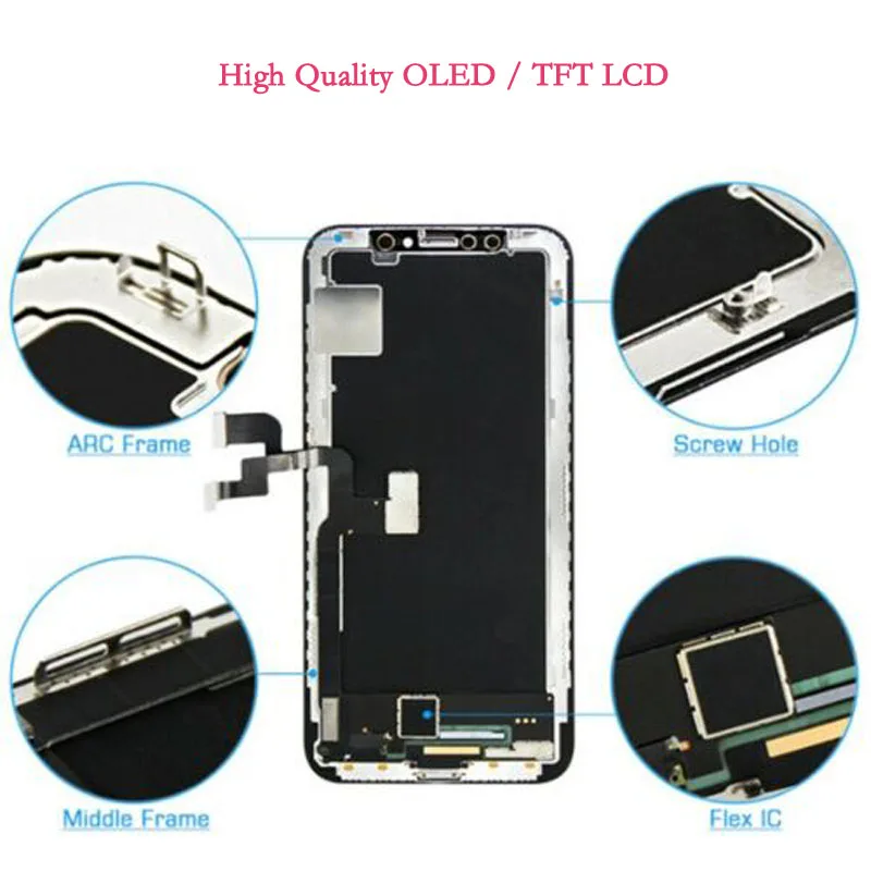 Сенсорный экран для iPhone X OLED/TFT чёрный|Экраны мобильных телефонов| |