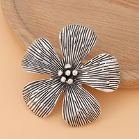 5pcslot tibetan silver large five petals flower charms pendants for necklace diy jewelry making accessories