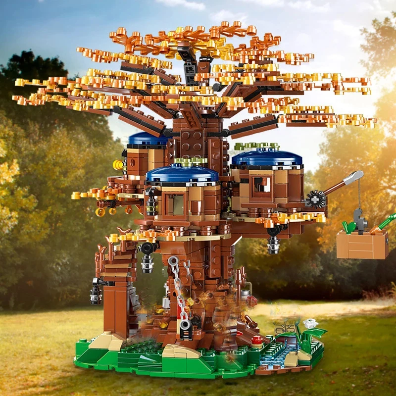 DIY 1013+pcs All Seasons Treehouse City Building Blocks Creator Tree House Room Home Bricks Set Kids Children Toys Gift | Игрушки и