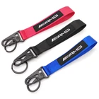 Креативная тканевая полоса, текстильная вышивка, брелок, подвеска для amg, металлическая пряжка с клювом орла, подарок для мужчин и женщин, автомобильные аксессуары