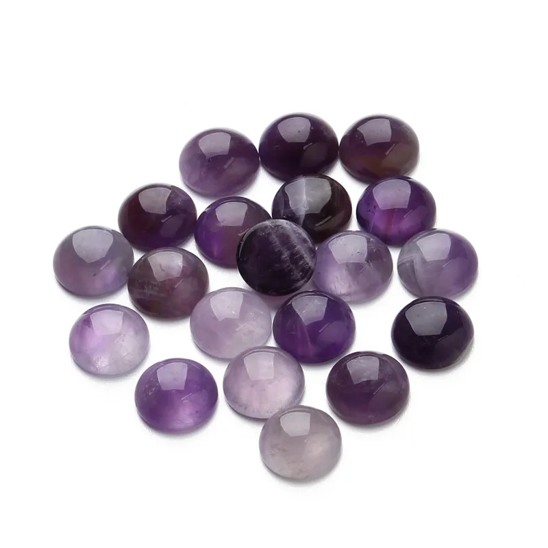 

10-30pcs/lot 8/10/12mm Purple Amethysts Natural Stone Beads Round Loose Beads Cabochon Charm Gem Stone For Jewelry Making
