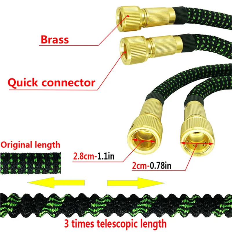 Поливочный шланг для сада светильник износостойкий расширяемый высокого