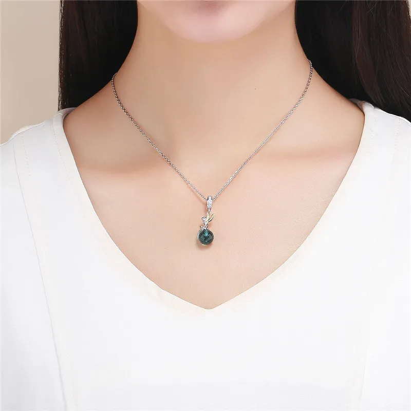 Новый подлинный 925 пробы Серебряный эльф планета голубой циркон подвеска