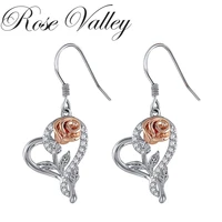 rose valley rose flower earrings for women fashion jewelry drop earrings girls birthday gifts dangle earring