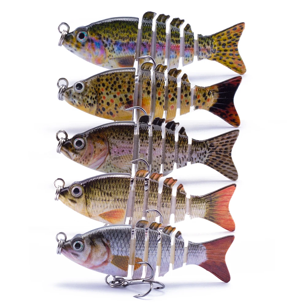 5pcs Suit 5cm/2.5g Mini Multi Jointed Swimbait Fishing Lure set Flexible Fish Bait Swimbait Bionic Crankbait Tackle For Bass