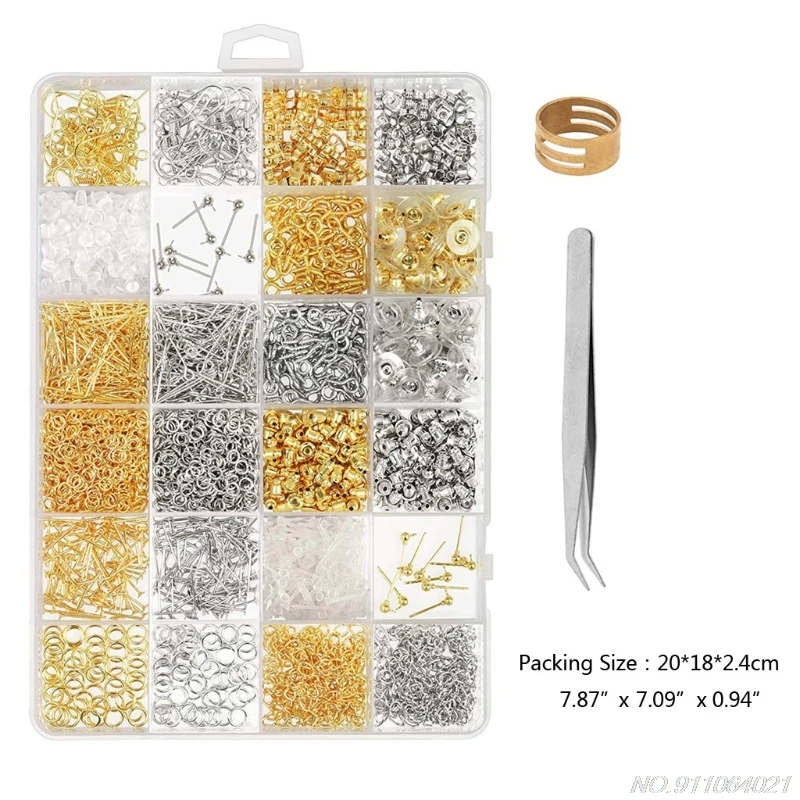 

Earring Making Supplies Kit 2418pcs Earring Repair Parts Hooks Backs Jump Rings Earring Studs Jewelry Making D16 20 Dropshipping
