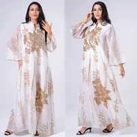md white abaya dubai turkey muslim hijab dress women caftan robe 2021 islamic clothing embroidery mesh abayas djellaba femme