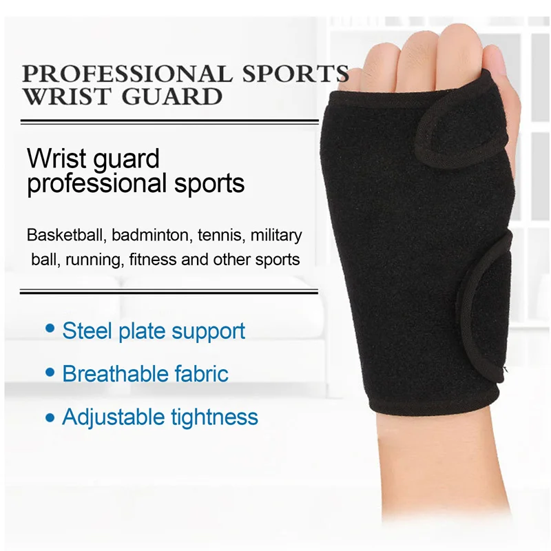 

Adjustable Wristband Steel Wrist Brace Support Removable Carpal Wrap Protector