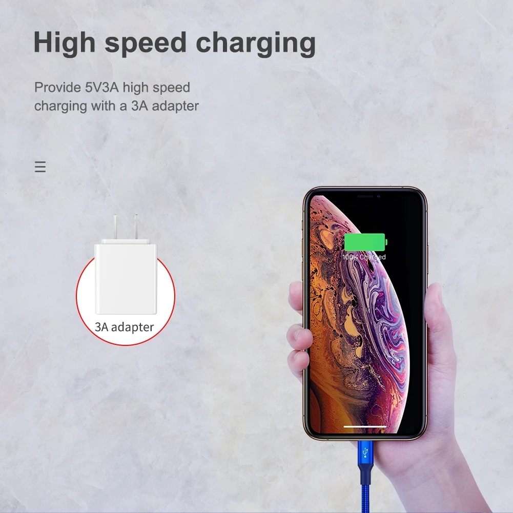 Универсальный нейлоновый usb-кабель Nillkin 3 в 1 кабель Micro Type C для быстрой зарядки iPhone