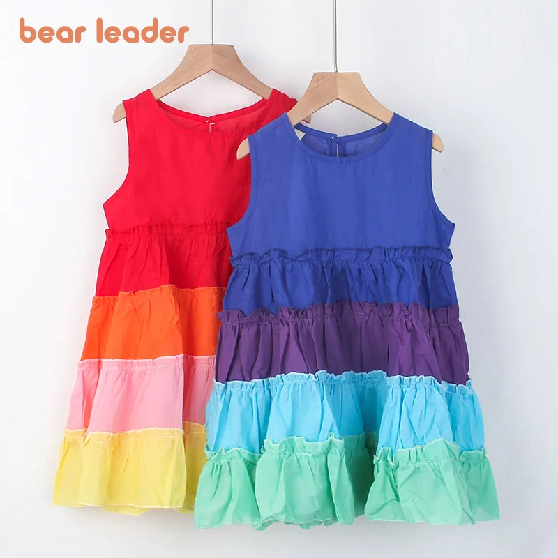 

Bear Leader Girls Summer Casual Dresses New Fashion Kids Baby Colorful Patchwork Princess Vestidos Children Party Cute Clothes