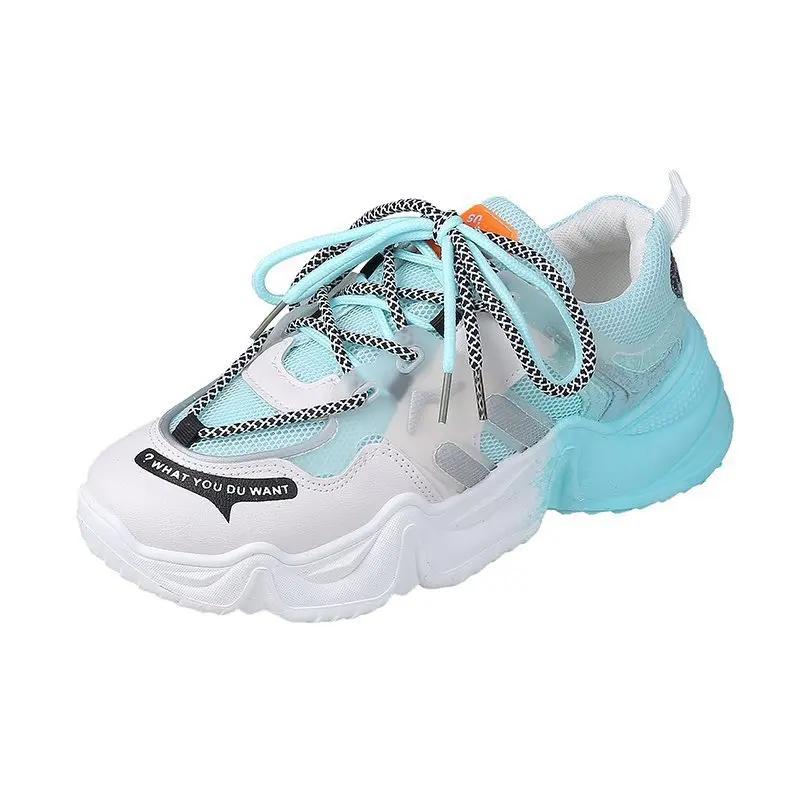 

Shoes female new daddy shoes breathable female ins tide rainbow gradient color luminous platform sports color changing sneakers