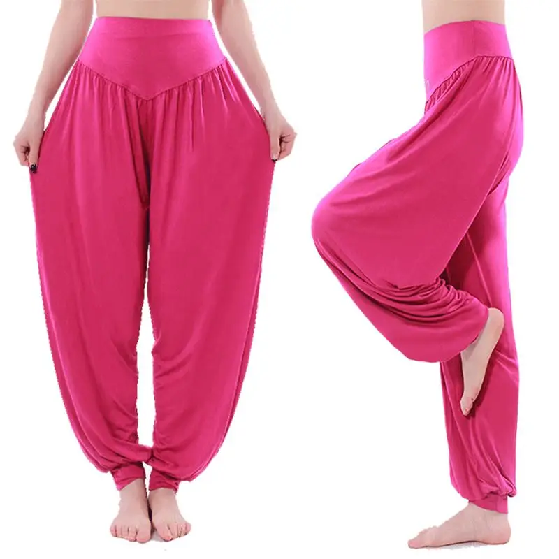 Йога Брюки для женщин большой Размеры свободные брюки занятий йогой штаны танцев