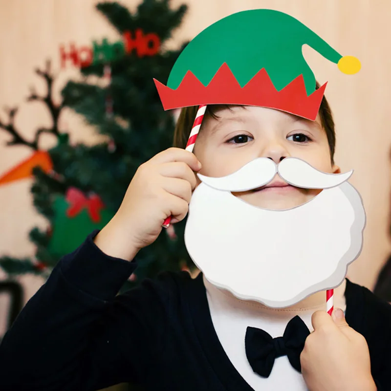 Рождественские украшения реквизит для фотосессии с рождеством шляпа борода