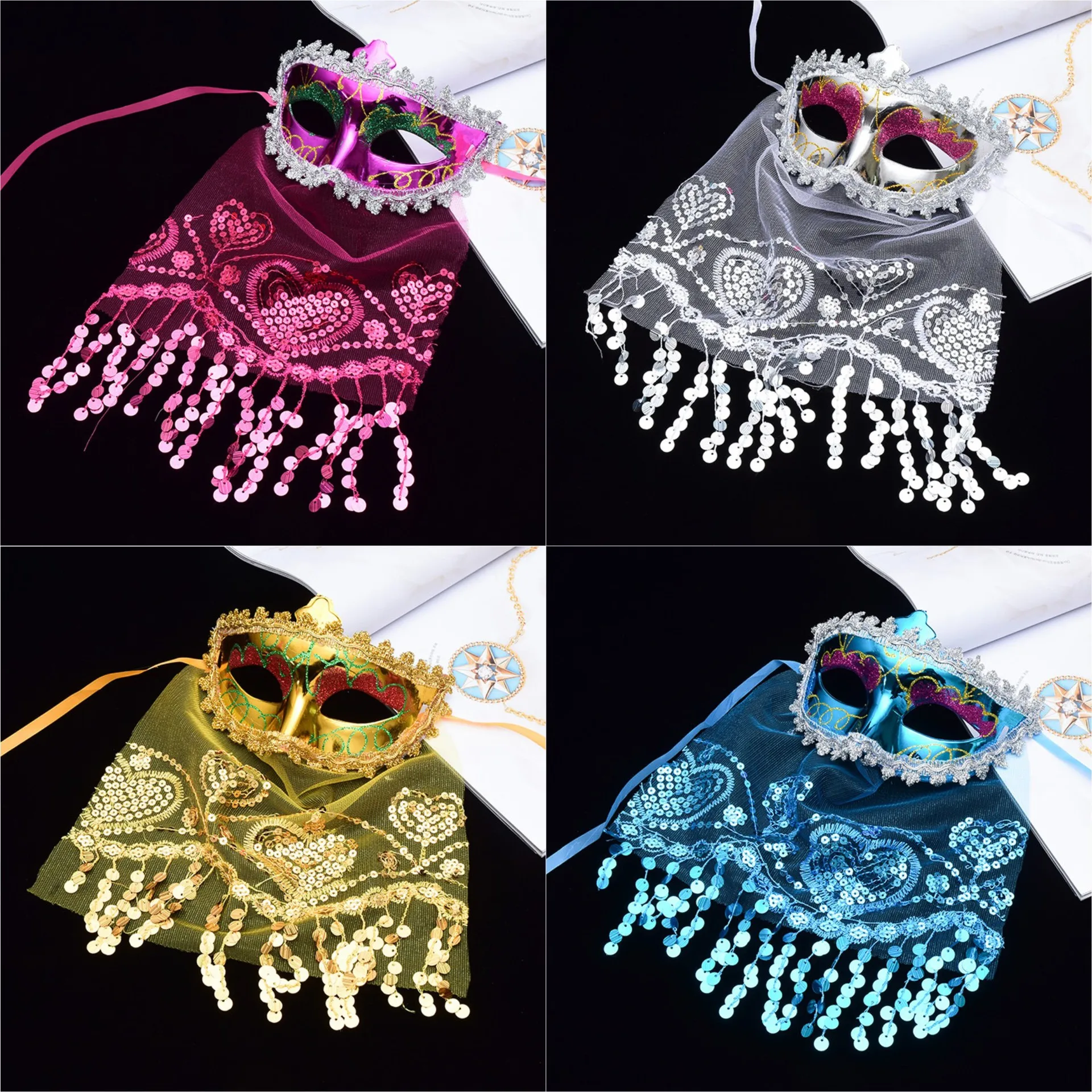 

Sexy princess veil mask Children adult mask Dance performance Costume party Half a face props