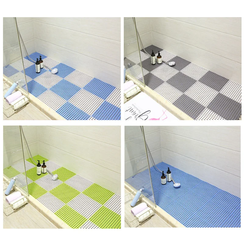 24 pcs non slip bath mats bathroom square pvc bathmats home kitchen floor mats for toilet bathroom carpet shower mat bath rug free global shipping
