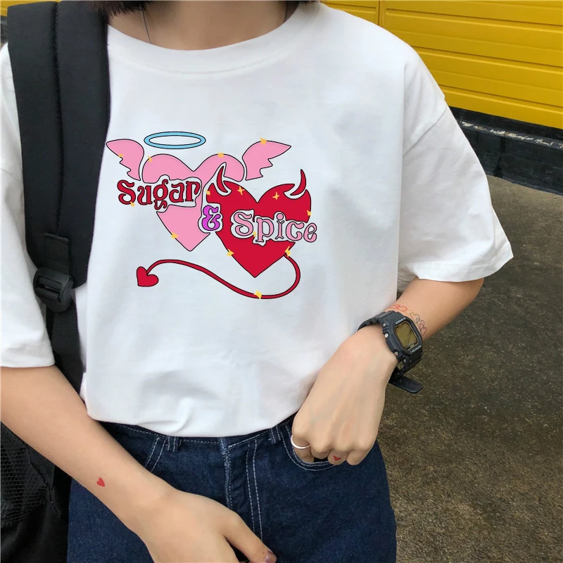 

Harajuku Sugar Angel Spice Devil T Shirt Women Aesthetic Grunge Vintage 90s Graphic Tees Casual Cotton Tops Clothes Female Tee