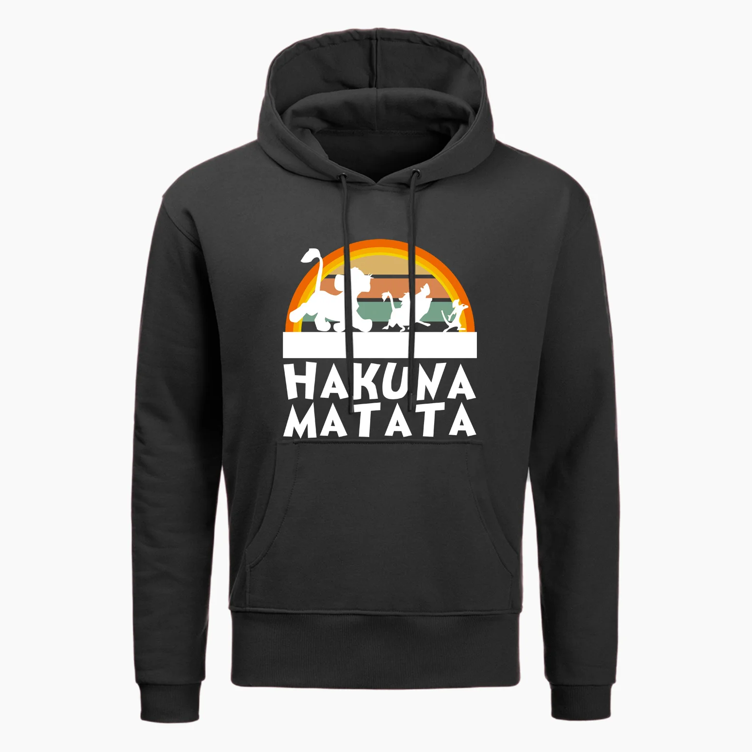 Хакуна матата флисовые толстовки мужские повседневные флисовые Король Лев толстовка мужская мода харадзюку пуловер Королевство животных мужские толстовки