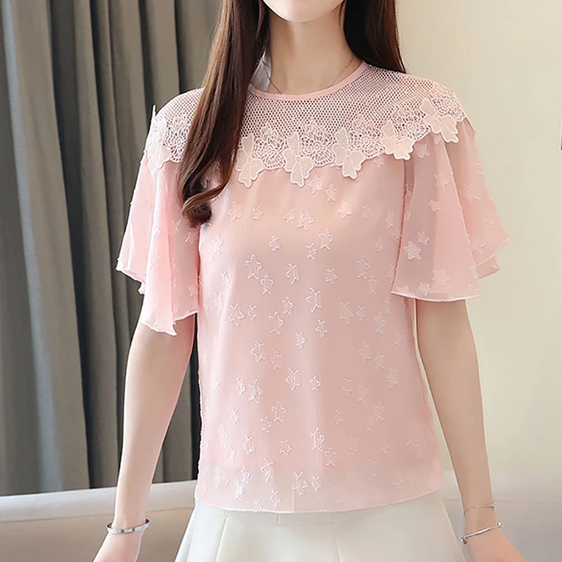 женская одежда блузки рубашка кружева выдалбливают blusas Летние женские топы