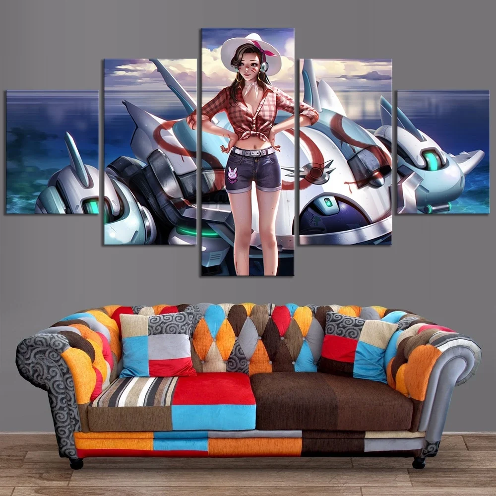 Модульная Холст принты для домашнего декора картина 5 Панель патруля игра аниме