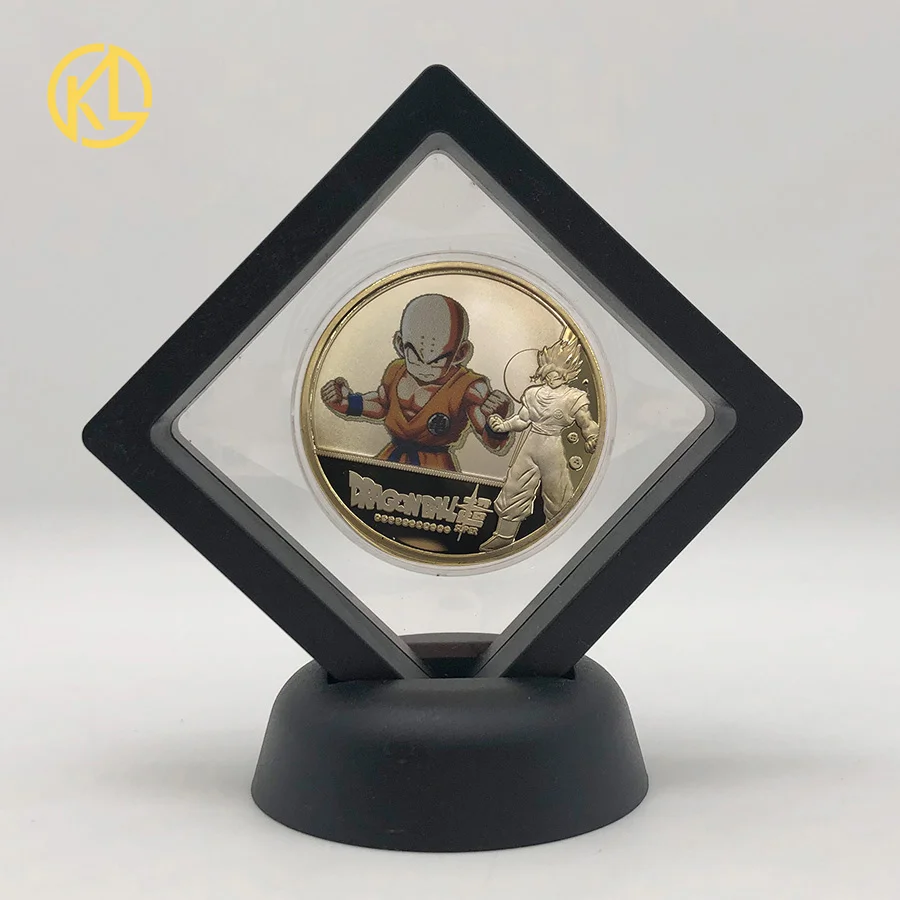 Kuririn with Stand KL Dragon Cartoon Ball Z seriies позолоченные Коллекционные монеты, японские монеты, набор с сертификатом, Прямая поставка - Цвет: Kuririn with Stand