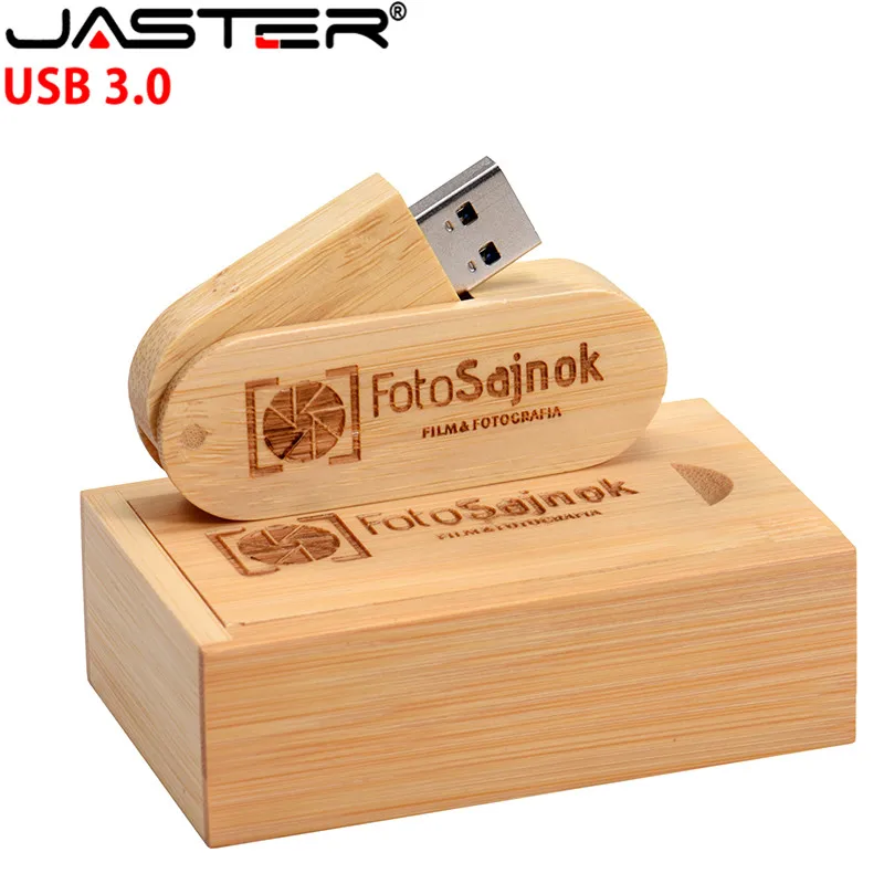 

JASTER (over 10 PCS free LOGO) Wooden USB3.0 + box pen drive 4GB 8G 16G 32GB 64G USB Flash Drive photography wedding gifts