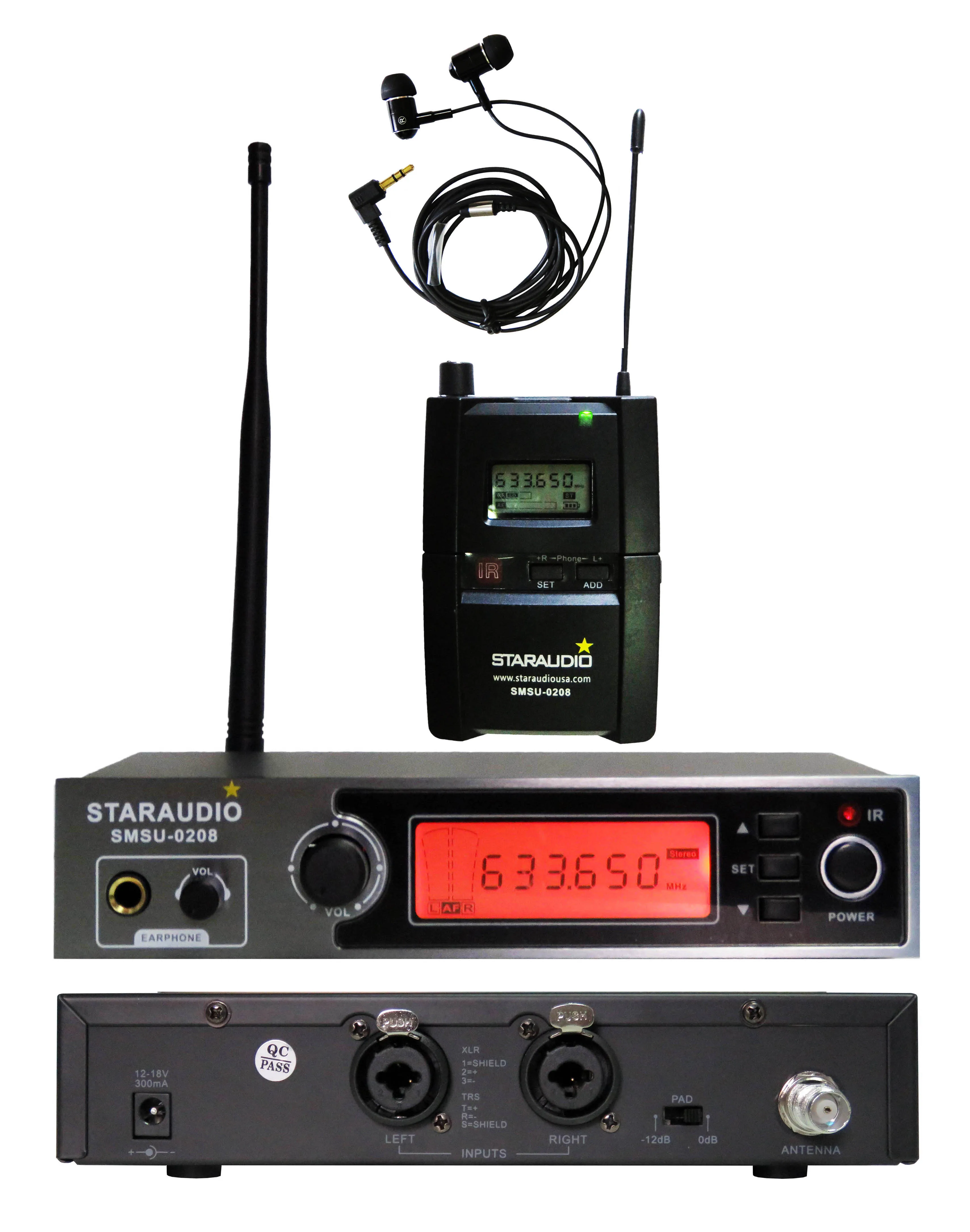 

STARAUDIO 2X 4000W 15" Powered Audio Active PA Bluetooth Speakers DJ Stage KTV Stands 1CH UHF Wireless Headset Microphone SHD-15